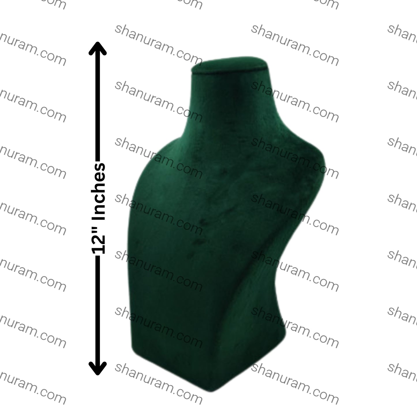 Dummy Dark Green Suede Necklace Stand with Curve