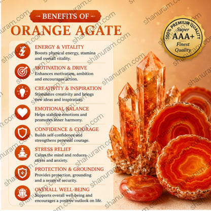 Natural Orange Agate Bracelet – Energy, Confidence, Motivation & Positive Energy Bracelet