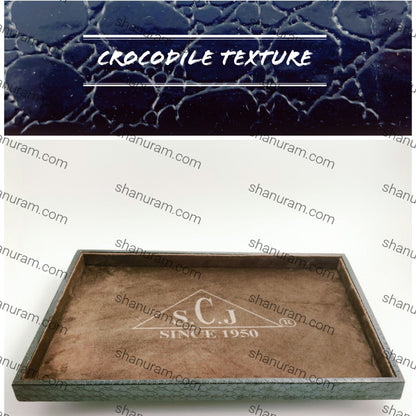 Crocodile Brown Suede Fabric Jewellery Display Tray