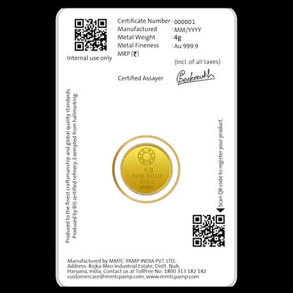 Lotus 24k (999.9) 4 gm Gold Coin