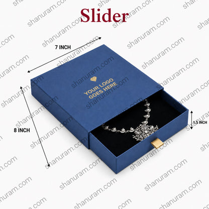 Premium Hard Cardboard Necklace Gift Box | Magnetic Flap, Top Bottom & Slider Jewellery Packaging | Custom Logo Printing