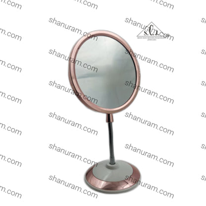 SCJ Flexible Body Magnifying Double-Sided Standing Makeup Mirror White Rose Gold