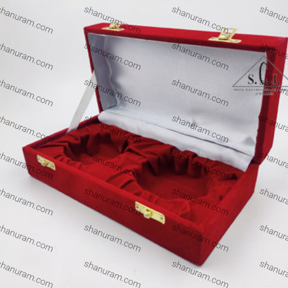 Red Velvet Double Silver Plated Bowl Box