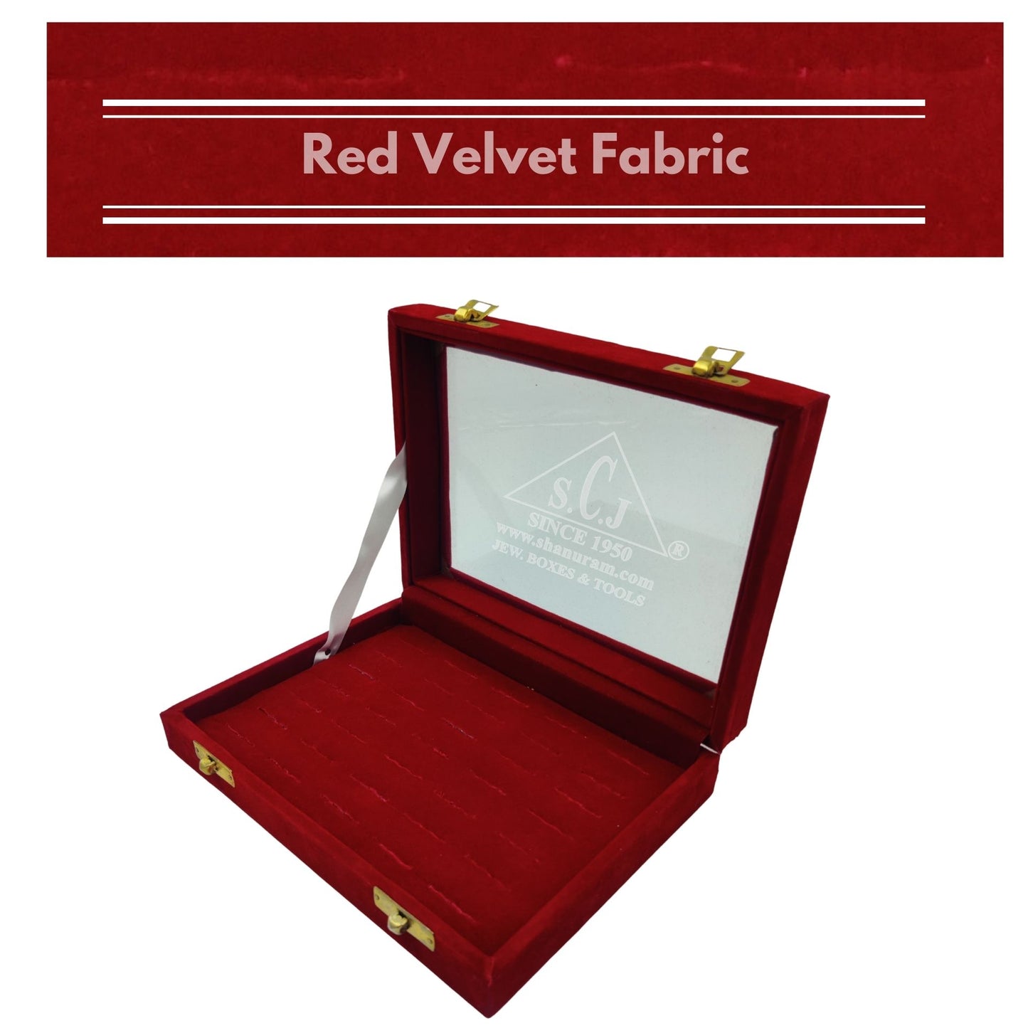 Red Velvet Ring Stock Display Box \8" x 6" x 2" inches | Ring Jewelry Stock Box