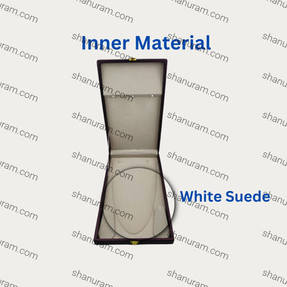 Leather Type Marble Polish Long Necklace Set LED Light Box