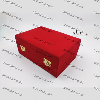 Red Velvet Double Silver Plated Glass Box