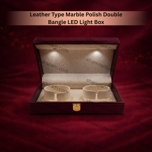 Leather Type Marble Polish Double Bangle LED Light Box