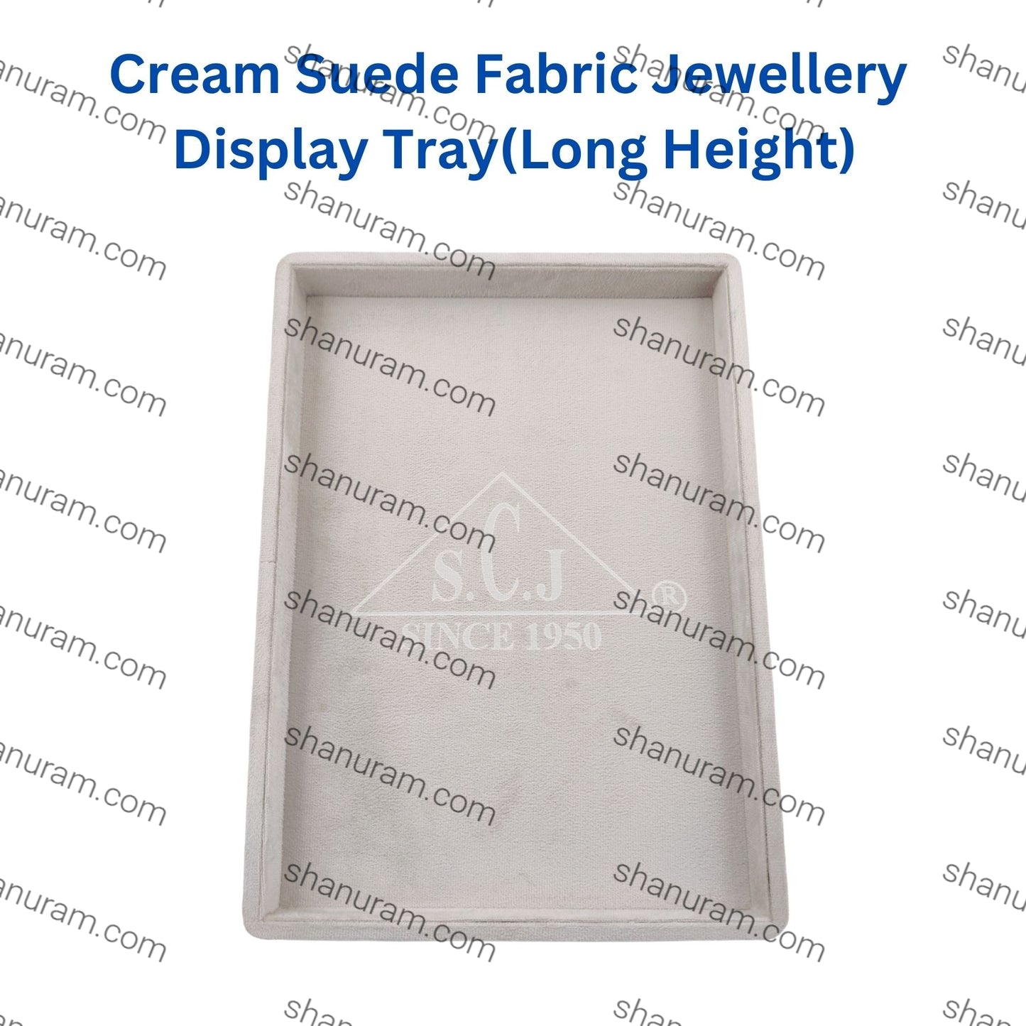 Cream Suede Fabric Jewellery Display tray(Long Height)