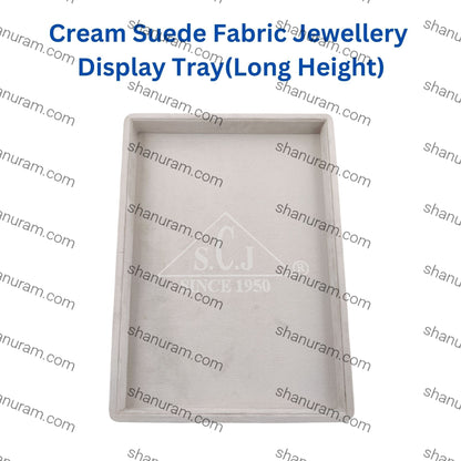 Cream Suede Fabric Jewellery Display tray(Long Height)