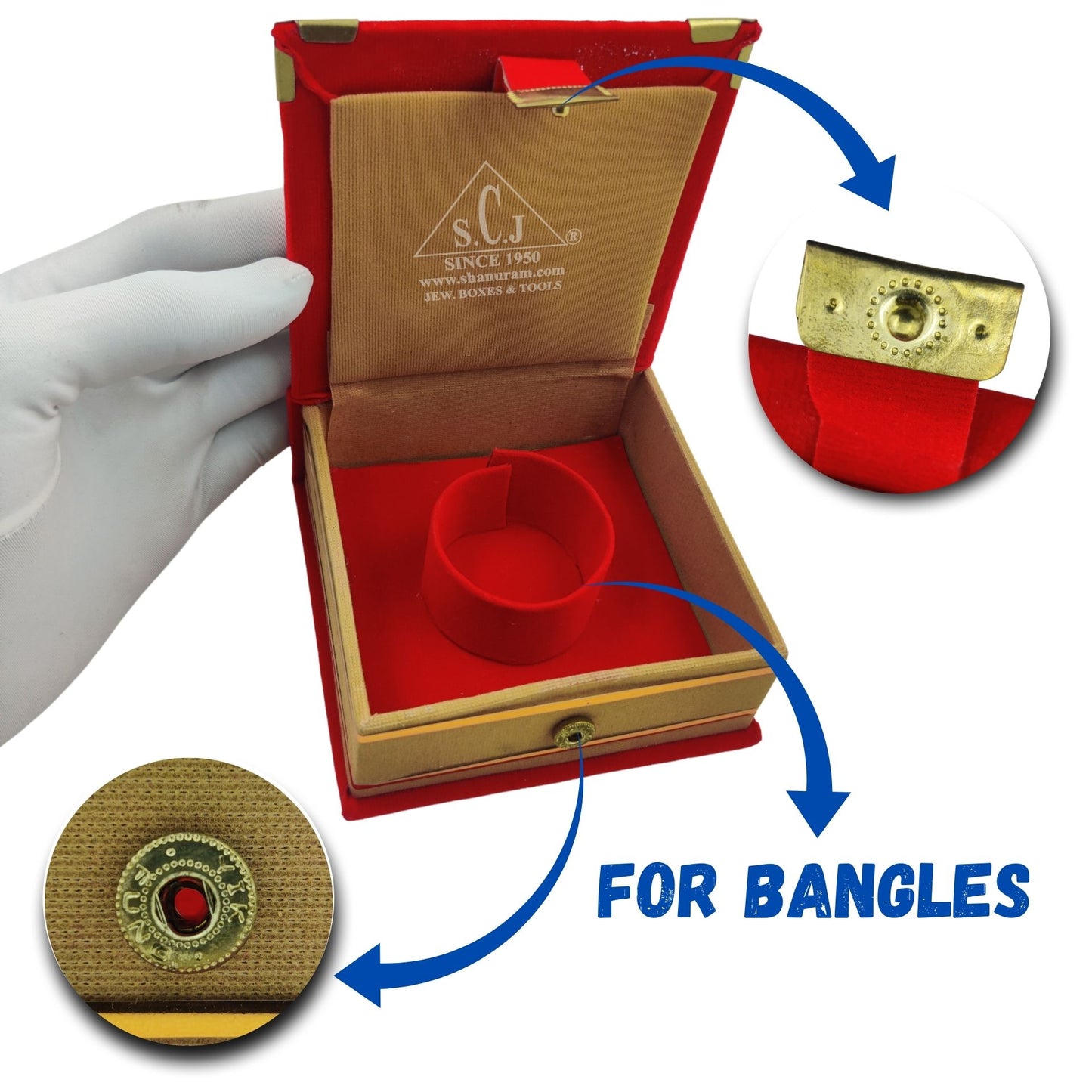 Traditional Velvet Single Bangle Box (NGP) | Bangle Jewellery Box