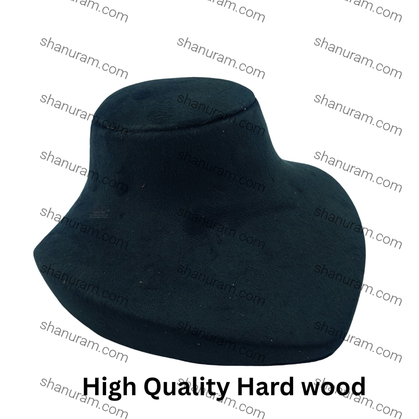 Black Suede Wooden Free-Standing Choker Display Stand – 4 Inches | Premium Jewellery Dummy for Choker Set Display