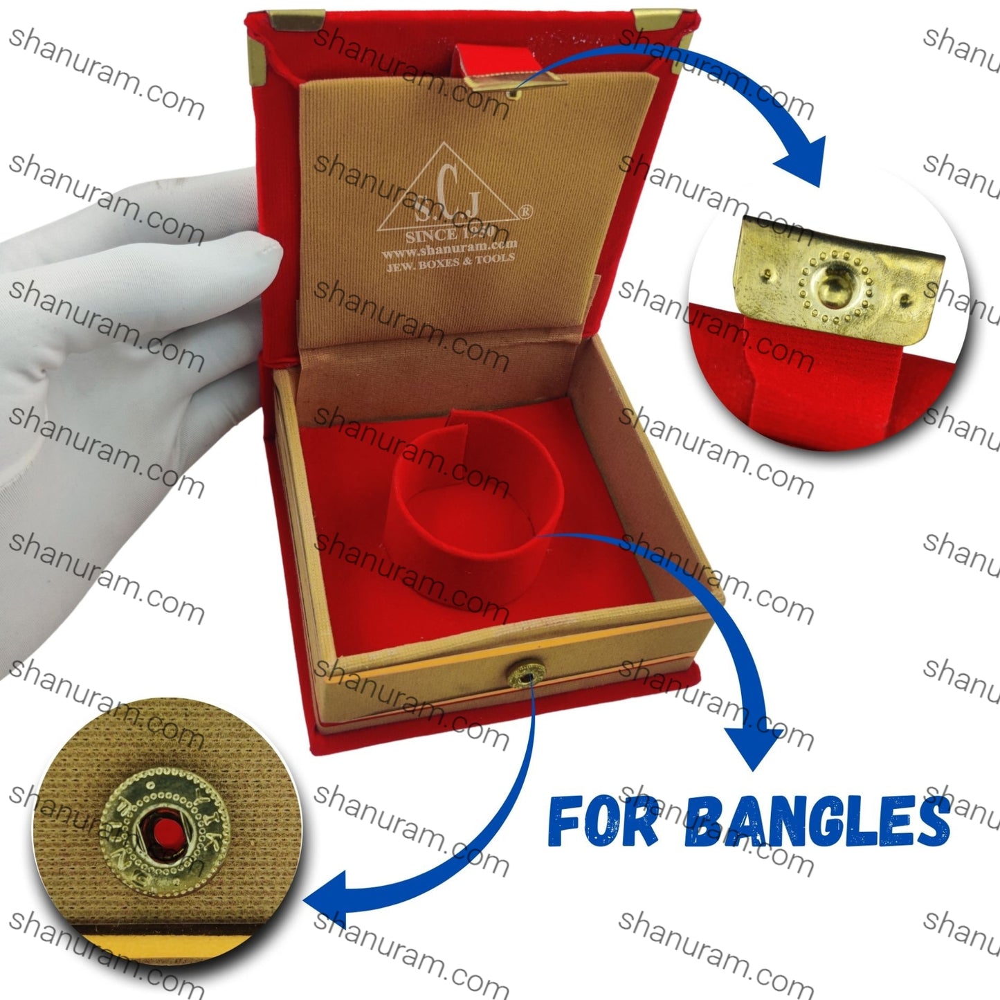 Traditional Velvet Single Bangle Box (NGP) | Bangle Jewellery Box