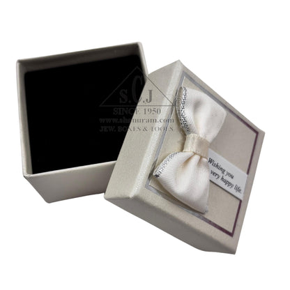 Small Cardboard Cushion Ring Jewellery Boxes – Pack of 12 | Jewellery Gift & Storage Case with Happy Life Tag