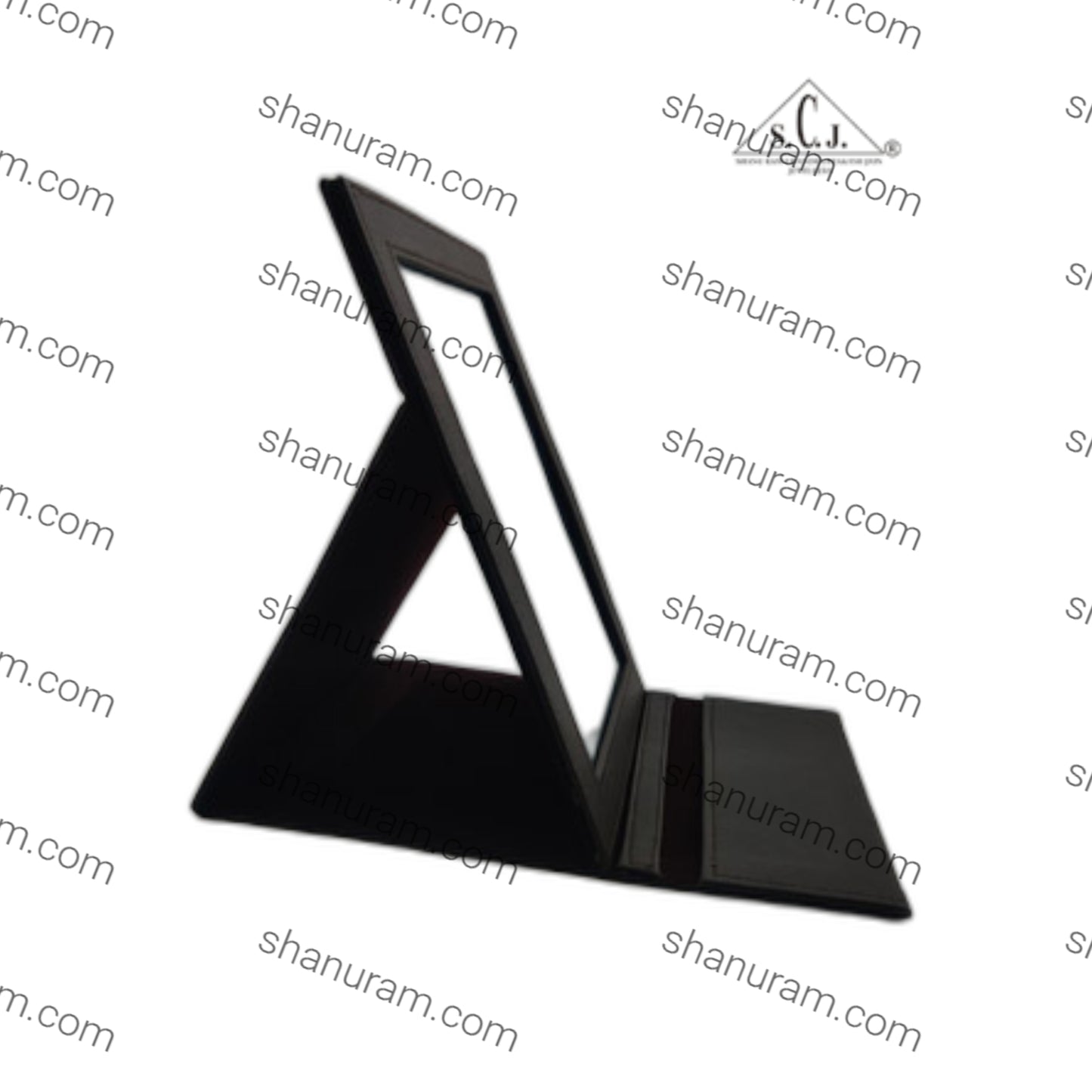 Portable Proffessional Make up Book Mirror With Sturdy Brown PU Leather Frame
