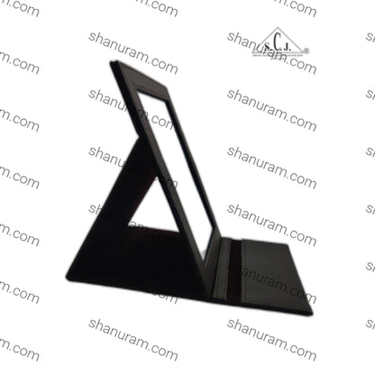 Portable Proffessional Make up Book Mirror With Sturdy Brown PU Leather Frame