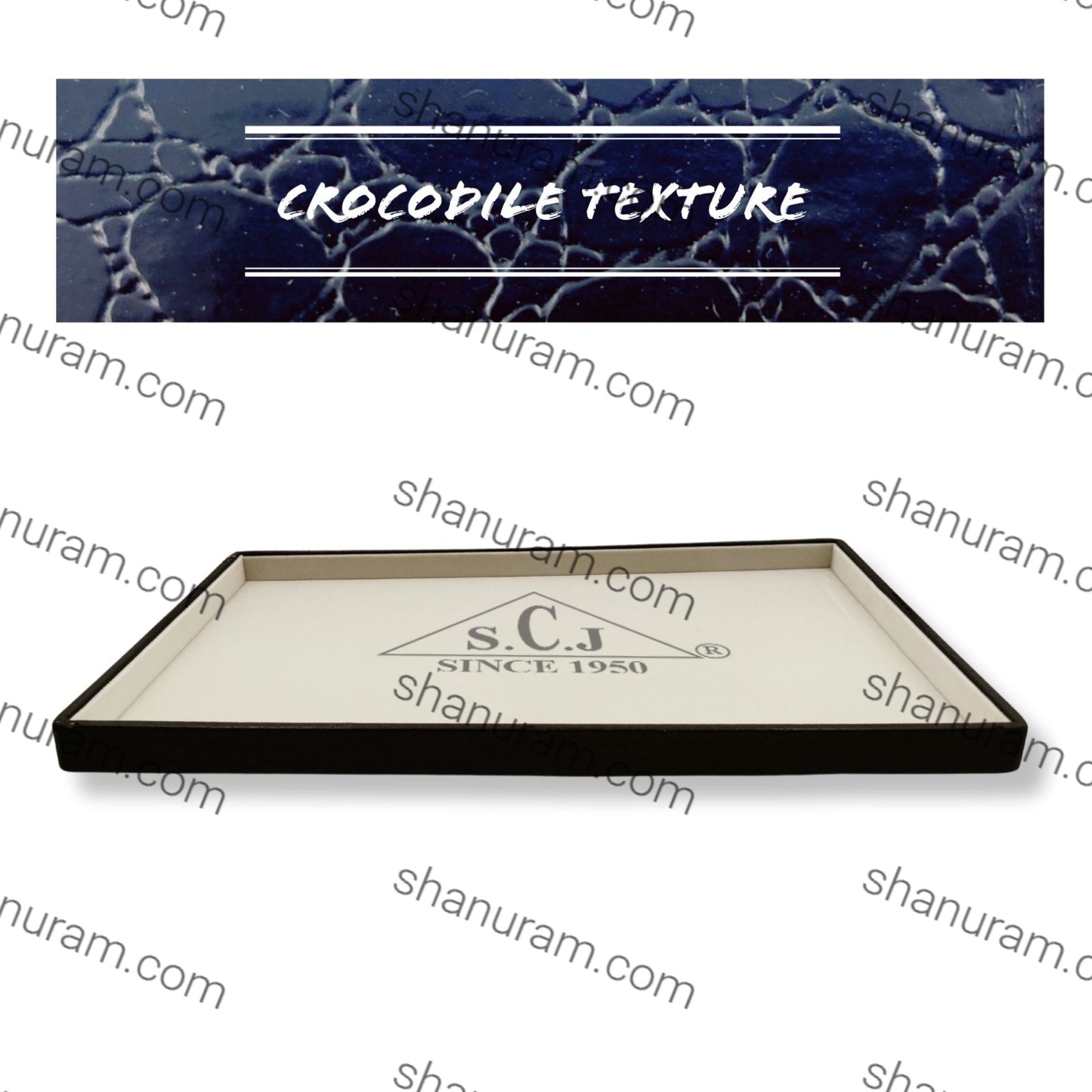 Crocodile Cream Suede Fabric Jewellery Display Tray(Large)