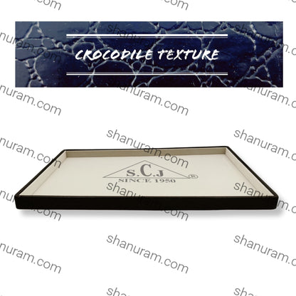 Crocodile Cream Suede Fabric Jewellery Display Tray(Large)