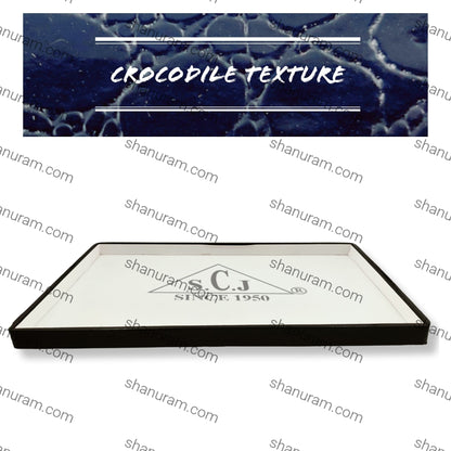 Crocodile White Rexine Fabric Jewellery Display Tray( Large)