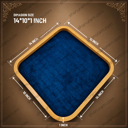 12 x 12 Inch Wooden Velvet Jewelry Display Tray | Premium Ring, Earring & Pendant Organizer Display
