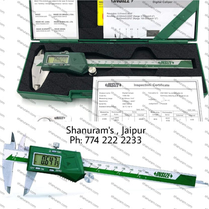 Insize Digital Vernier Caliper 150mm (6 Inch) – Stainless Steel Electronic Measuring Tool with LCD Display & Protective Case