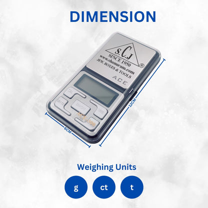 ACE MH-300 Pocket Weighing Scale – 300g x 0.01g Digital Jewelry Scale
