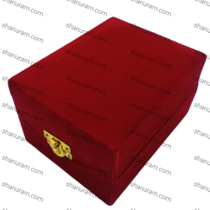 Red Velvet Single Silver Plated Glass Box