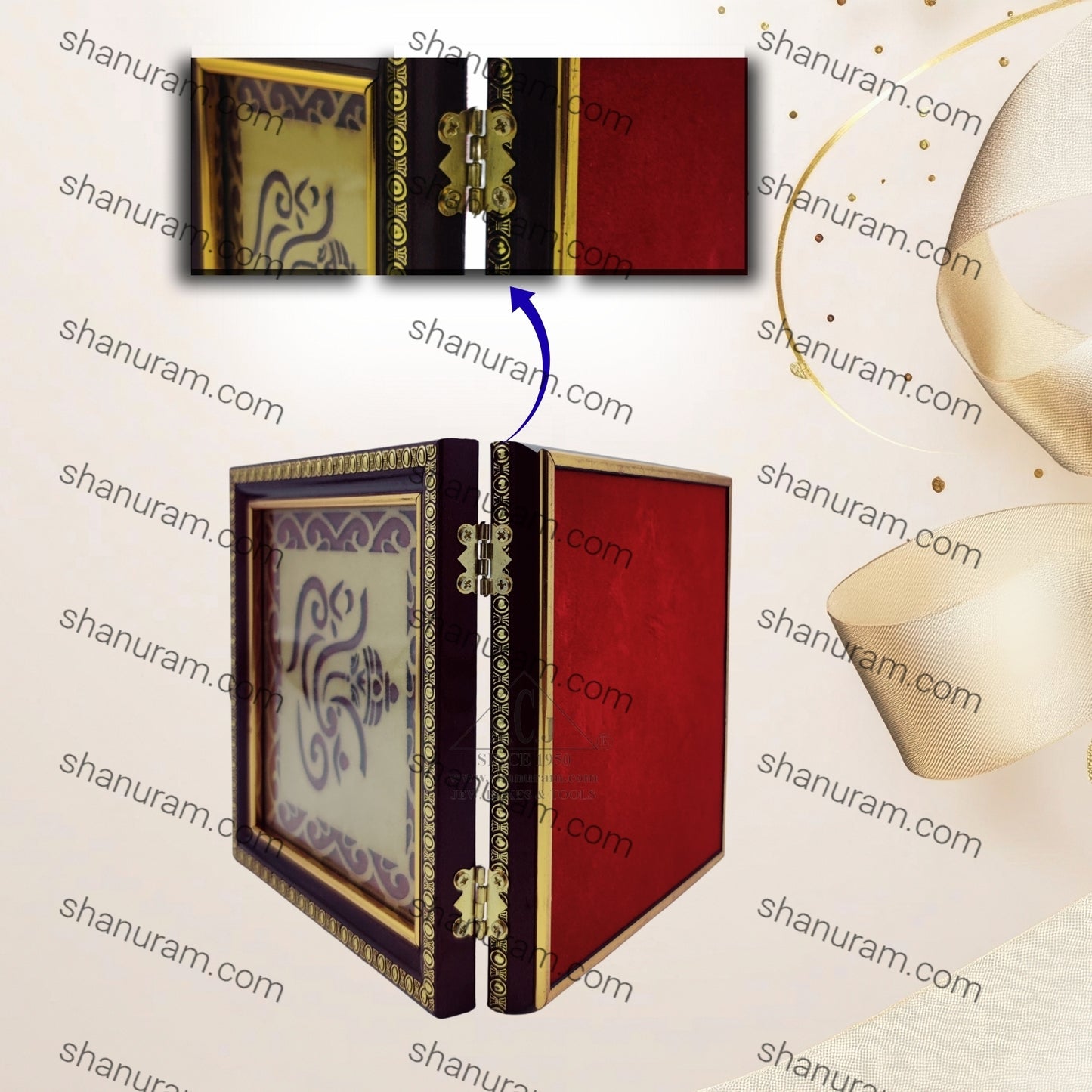 Premium 10g Red Wooden 1-Coin Square Box (Pack of 10) | Elegant Ginni Gift Box for Silver & Gold Coins
