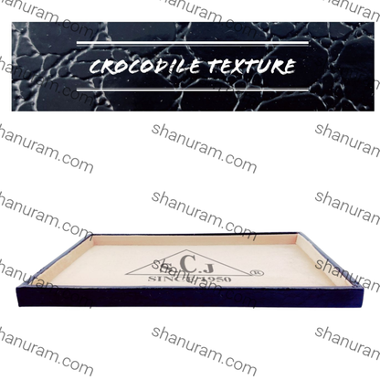 Crocodile Cream Suede Fabric Jewellery Display Tray