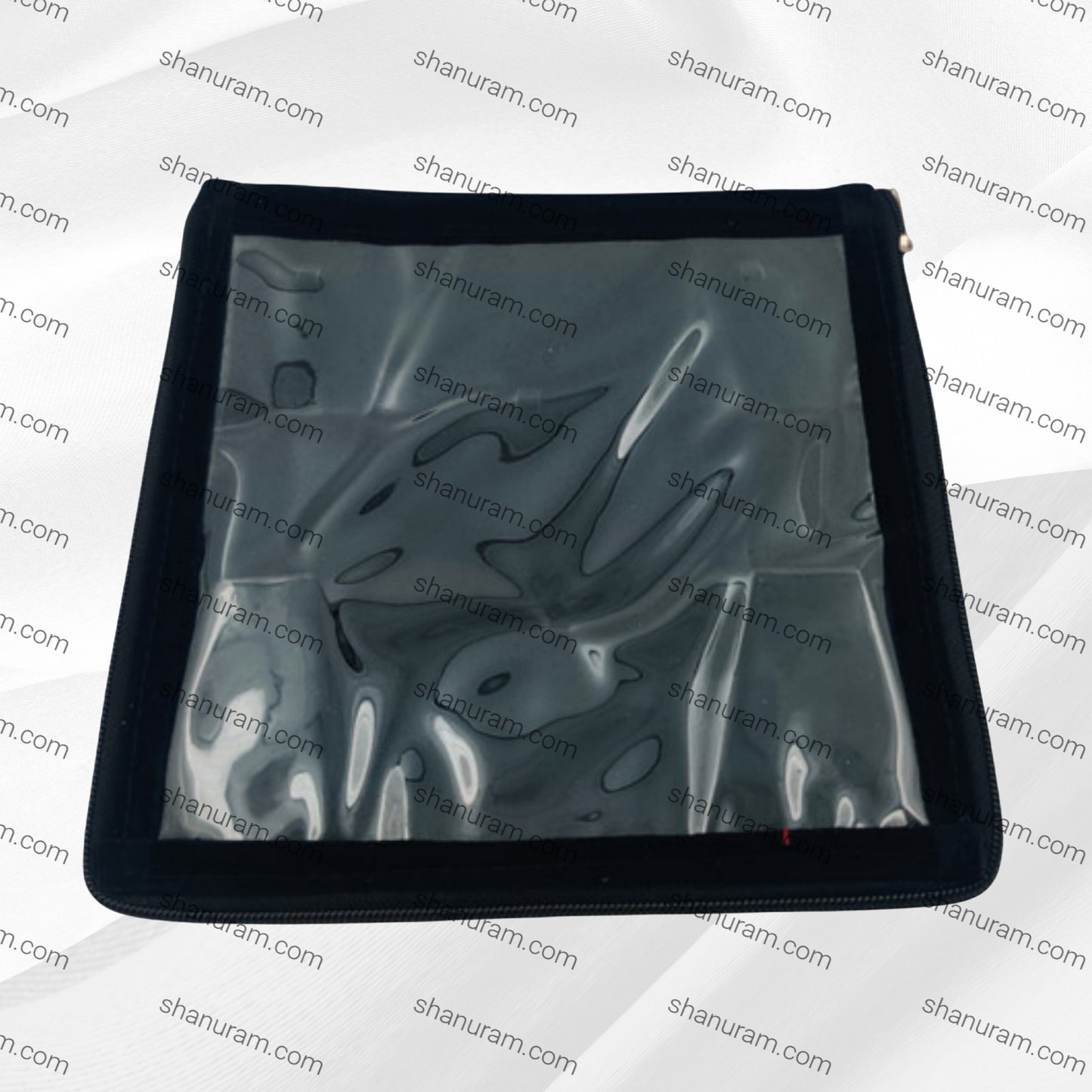 Square Black Velvet Necklace Set Zipper Folder