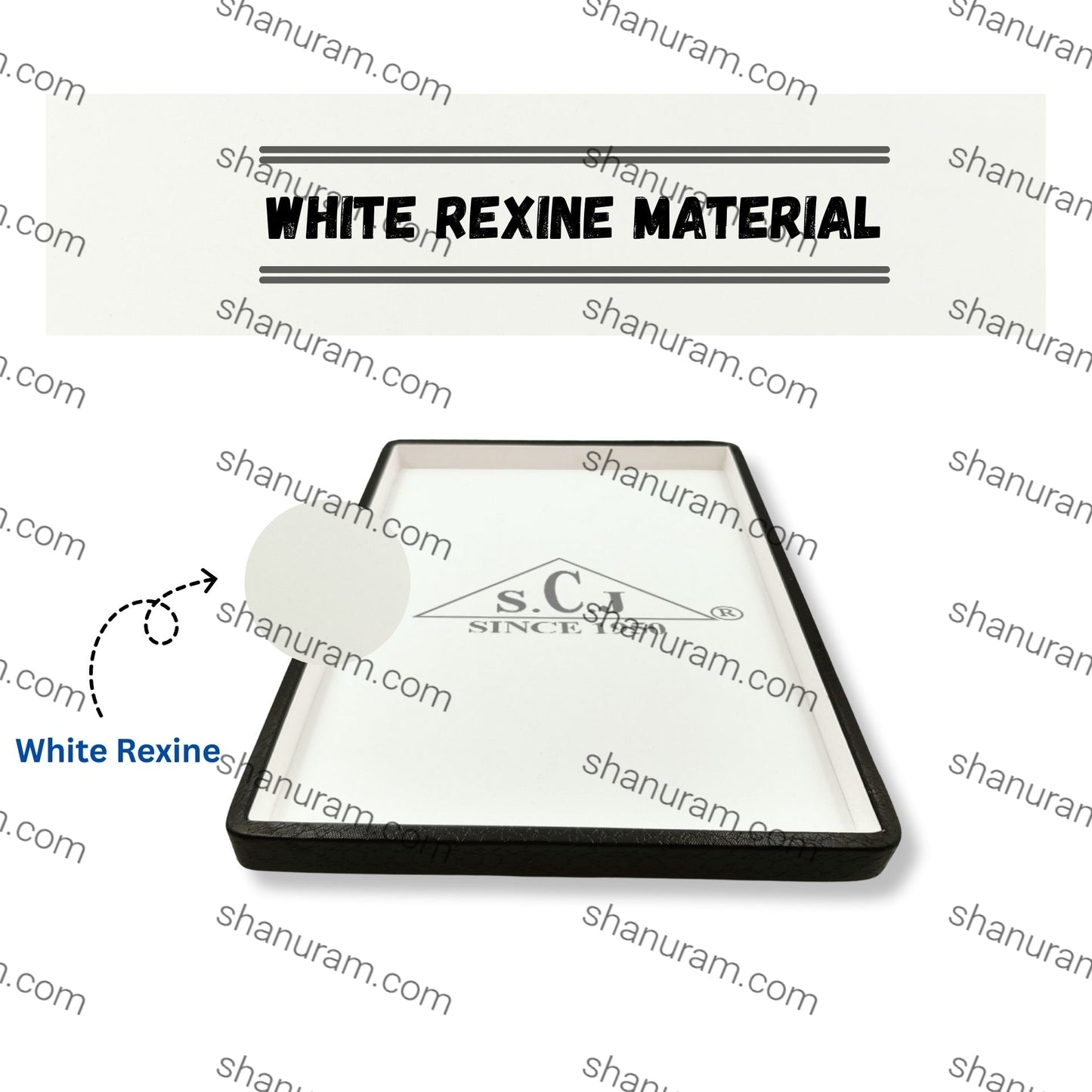 Crocodile White Suede Fabric Jewellery Display Tray