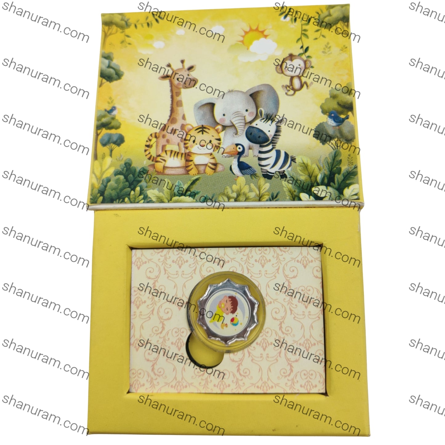 Pure Silver Gift Coin (1 gram) in Hard Cardboard Box | Kids Theme Baby Gift