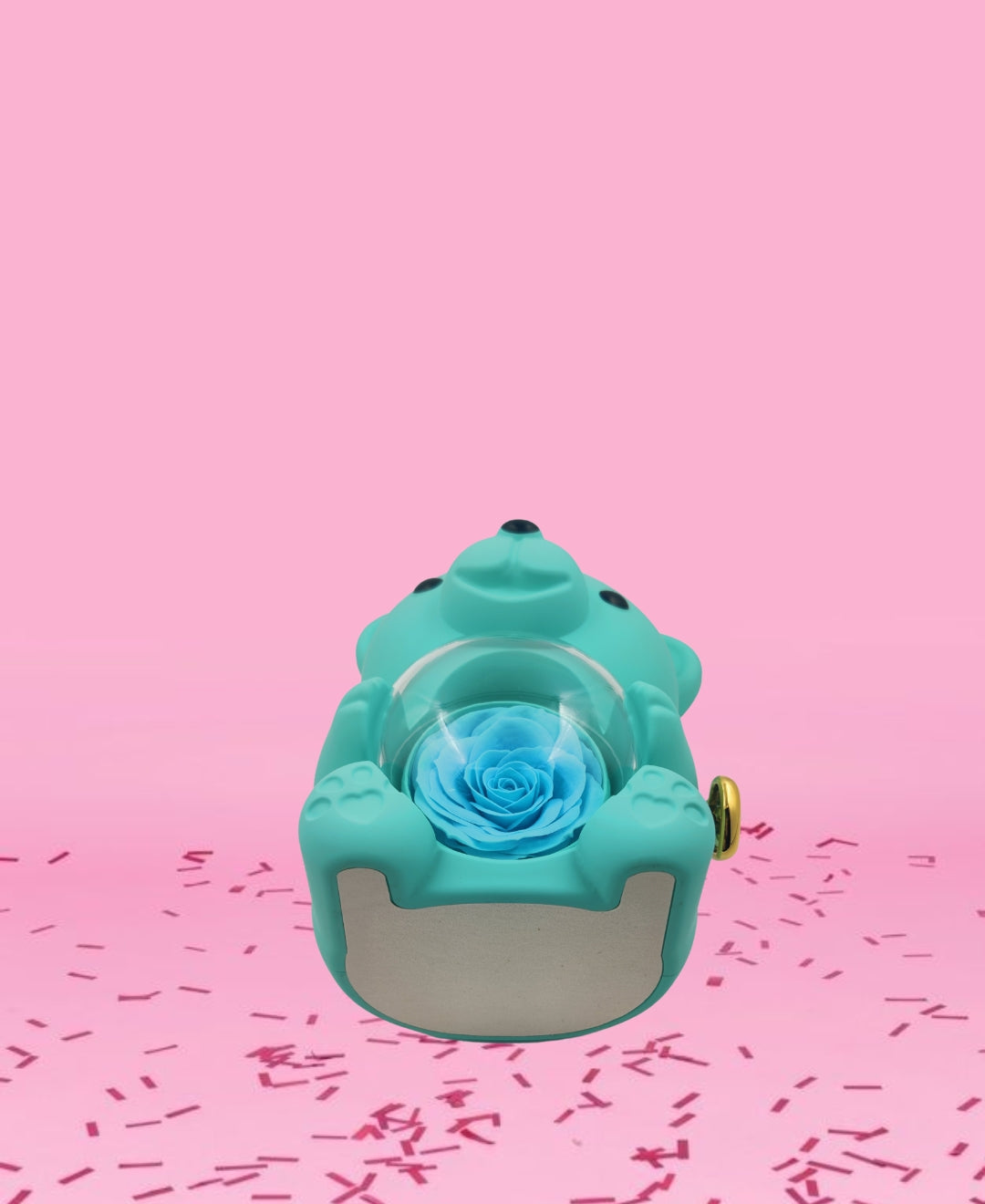 Blue Teddy Bear Rose Ring & Pendant Box, Handmade Ring Box, Engagement Ring Box, Valentine's Ring Box, Cute Keepsake Box, Birthday Gift Box