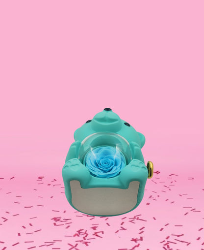 Blue Teddy Bear Rose Ring & Pendant Box, Handmade Ring Box, Engagement Ring Box, Valentine's Ring Box, Cute Keepsake Box, Birthday Gift Box