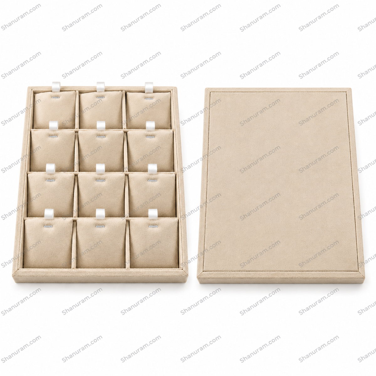 SCJ Suede Pendant Display Tray – 12 Slot Jewellery Pendant Organizer Tray | 14 x 10 Inch