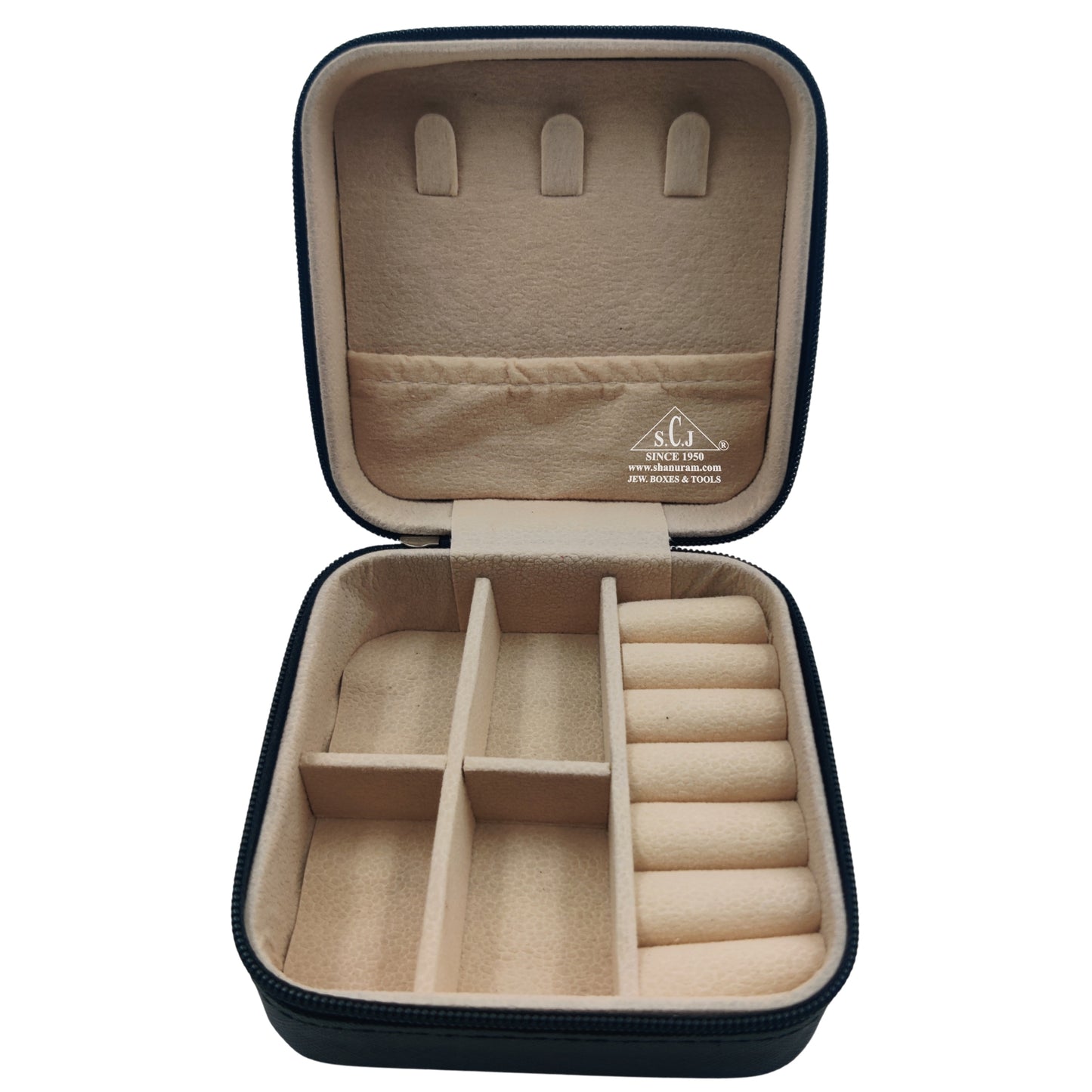 Black Premium Multi-Function Jewellery Organizer Case for Earrings, Chains & Rings