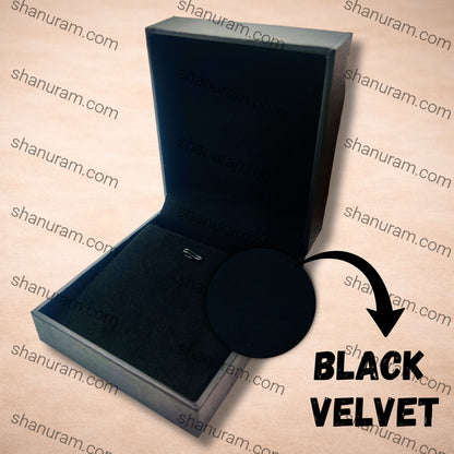 Premium Black Finish Pendant Box with Velvet Interior & Pendant Hooks