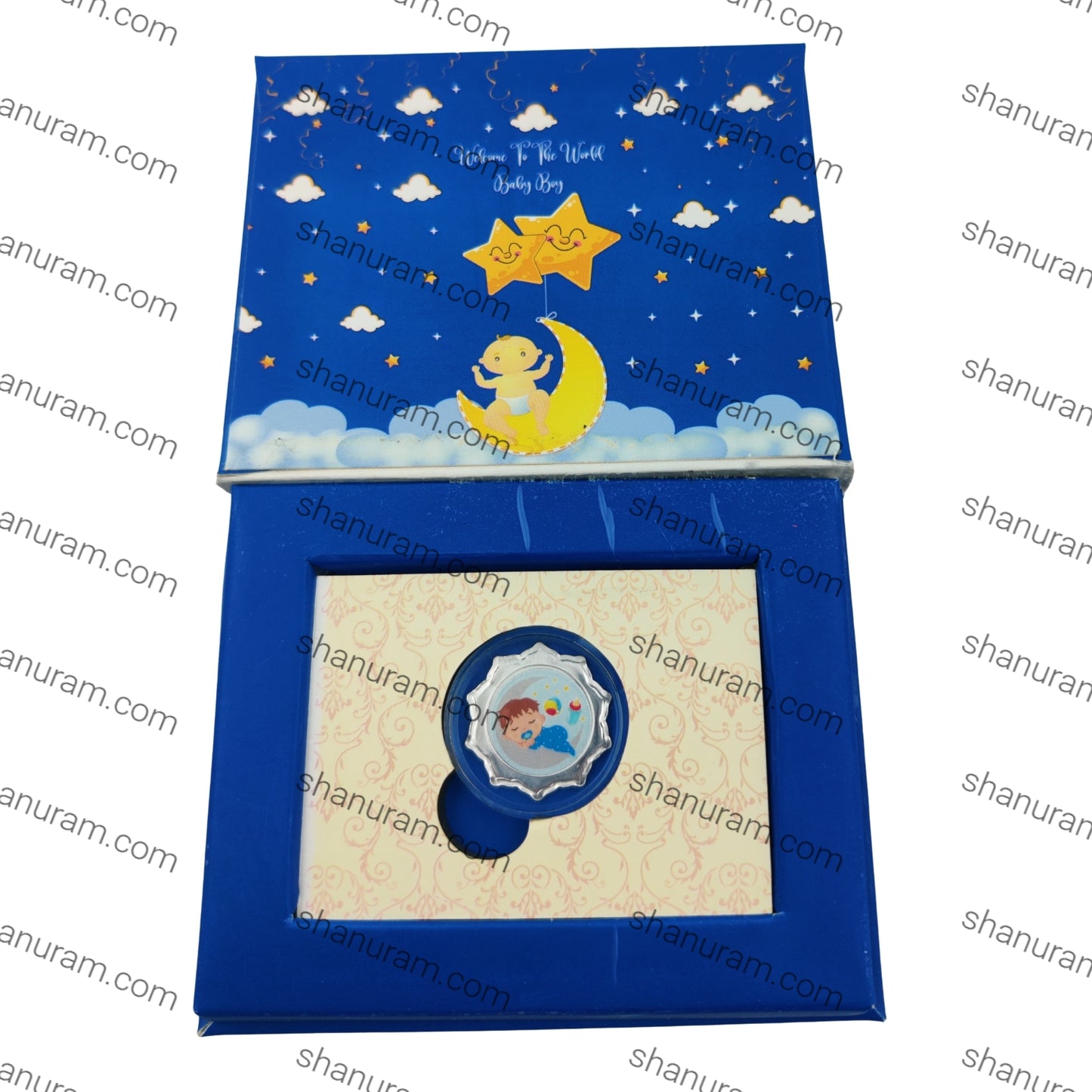 1 Gram Pure Silver Gift Coin in Premium Baby-Themed Hard Cardboard Box