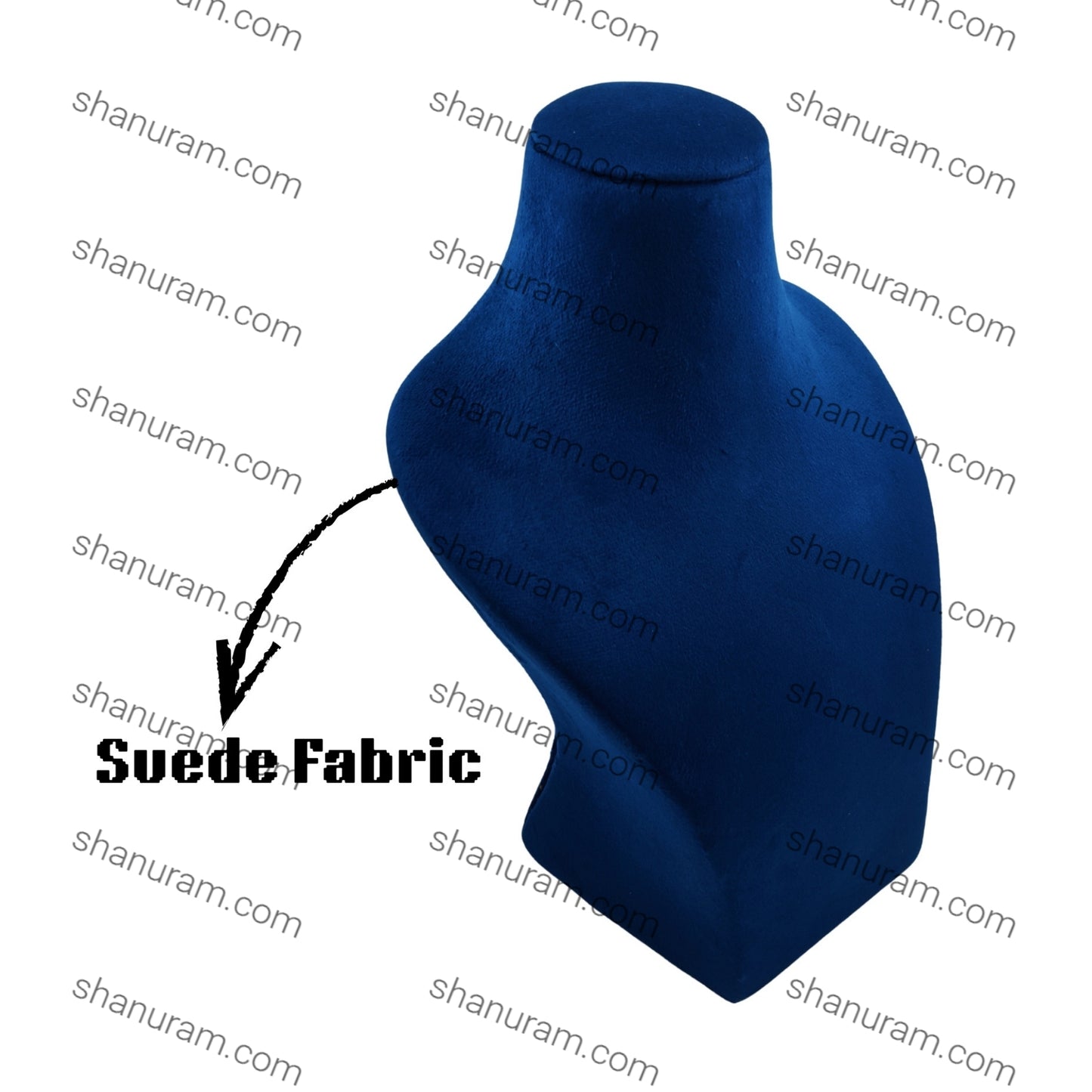 Dummy Navy Blue Suede Necklace Stand with Curve