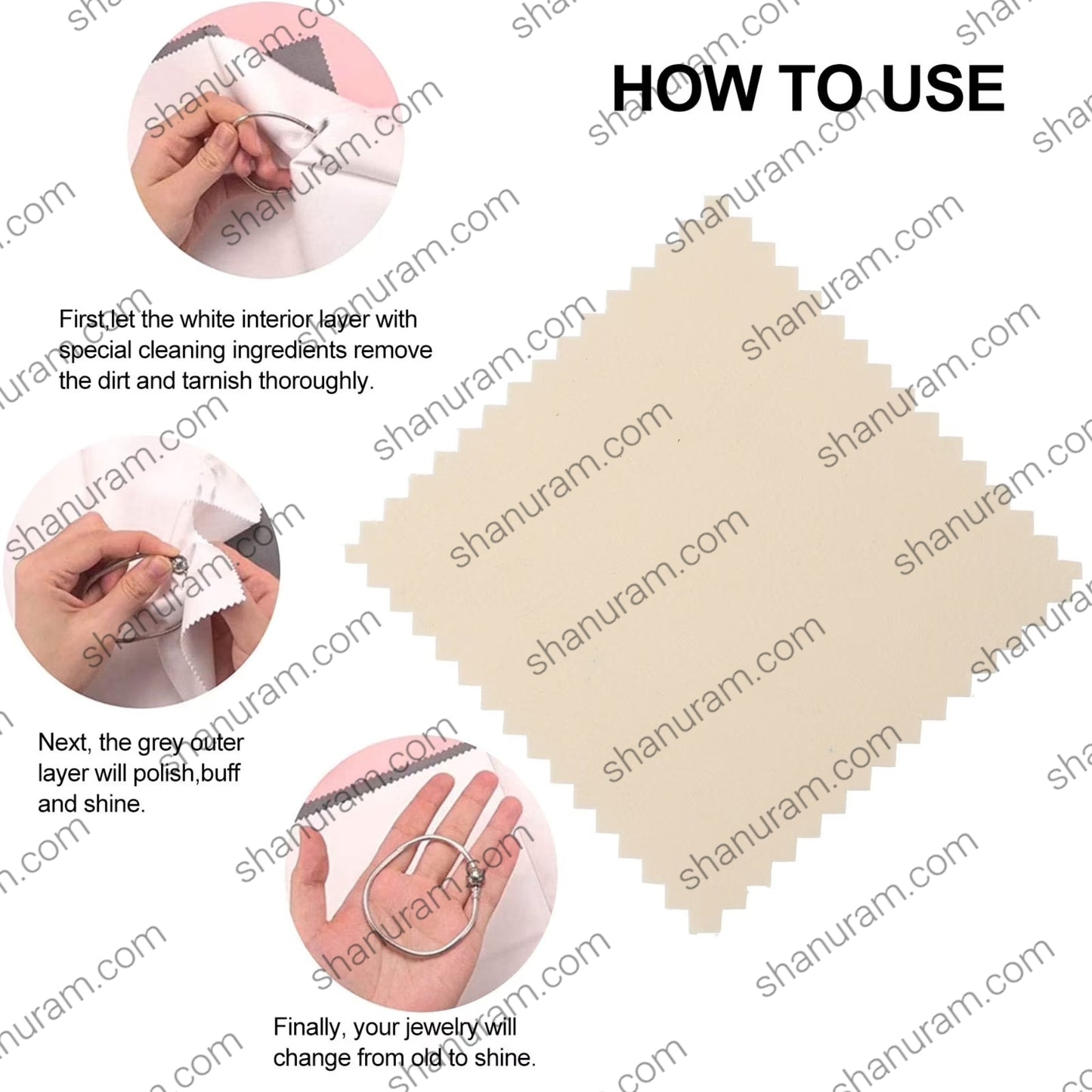 Premium Jewellery Polishing Cloth | Double Layer Gold, Silver & Diamond Cleaning Cloth | Available in 7.5 x 7.5 cm & 10 x 10 cm