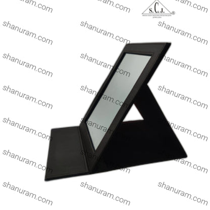 Portable Proffessional Make up Book Mirror With Sturdy Brown PU Leather Frame