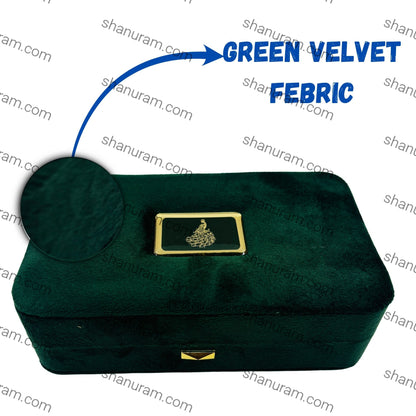 Premium Green Velvet LED Double Bangle Box with White Suede Interior