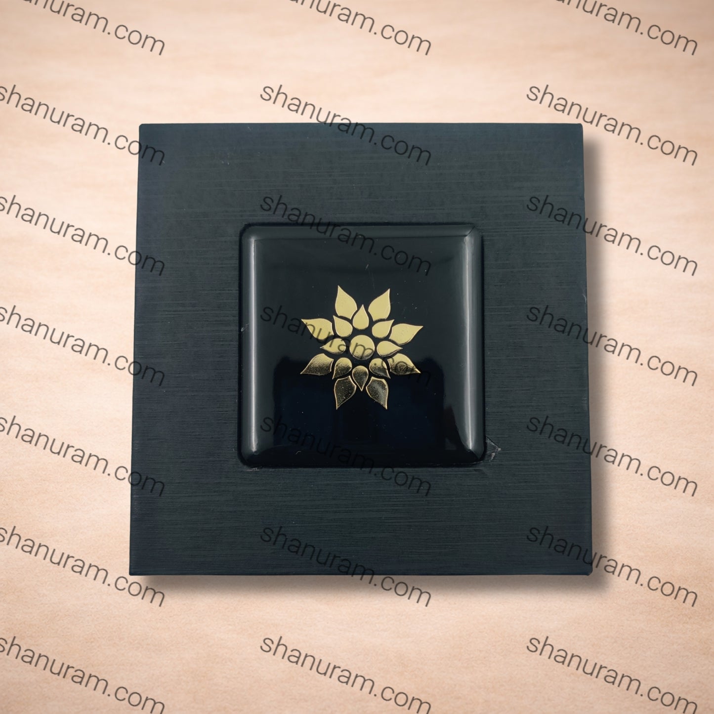 Premium Black Finish Pendant Box with Velvet Interior (4x4x2 Inch)