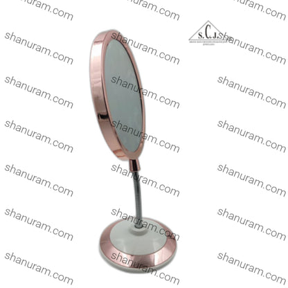SCJ Flexible Body Magnifying Double-Sided Standing Makeup Mirror White Rose Gold