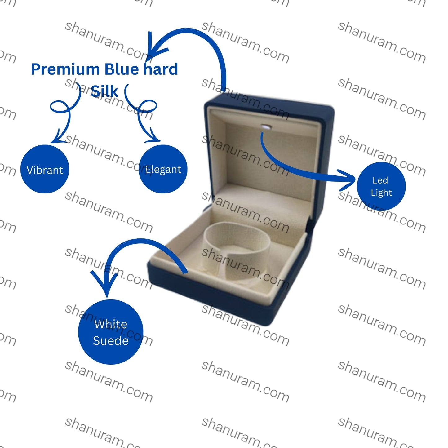 Premium Blue Silk Series Single Bangle LED Light Box