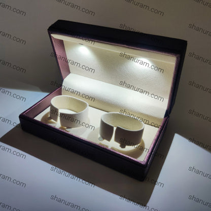 Leather Type Marble Polish Double Bangle LED Light Box