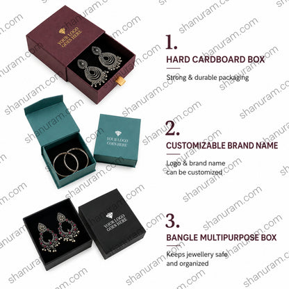 Premium Bangle Multipurpose Box | Hard Cardboard Jewellery Packaging Box | Custom Logo Gift Box