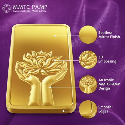 Lotus 24K (999.9) 20 gm Gold Bar