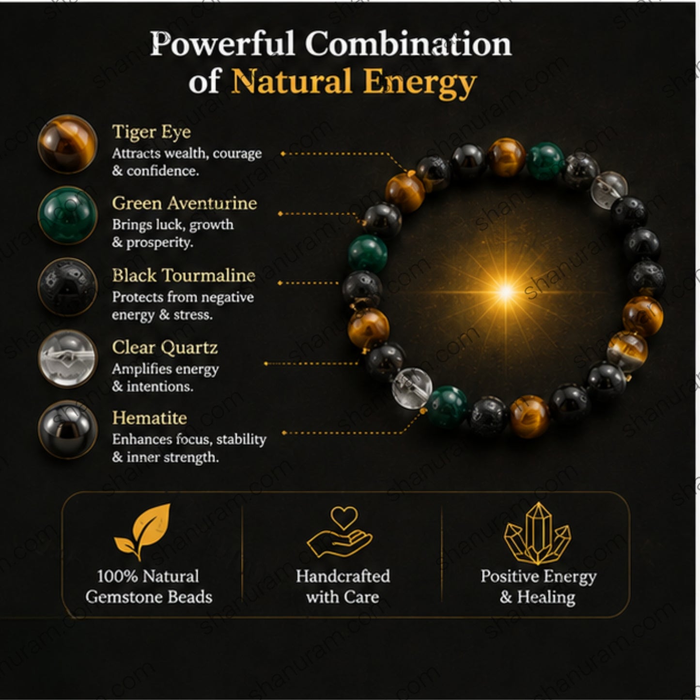 Money Magnet Bracelet for Wealth, Prosperity & Success | Natural Gemstone Crystal Bracelet