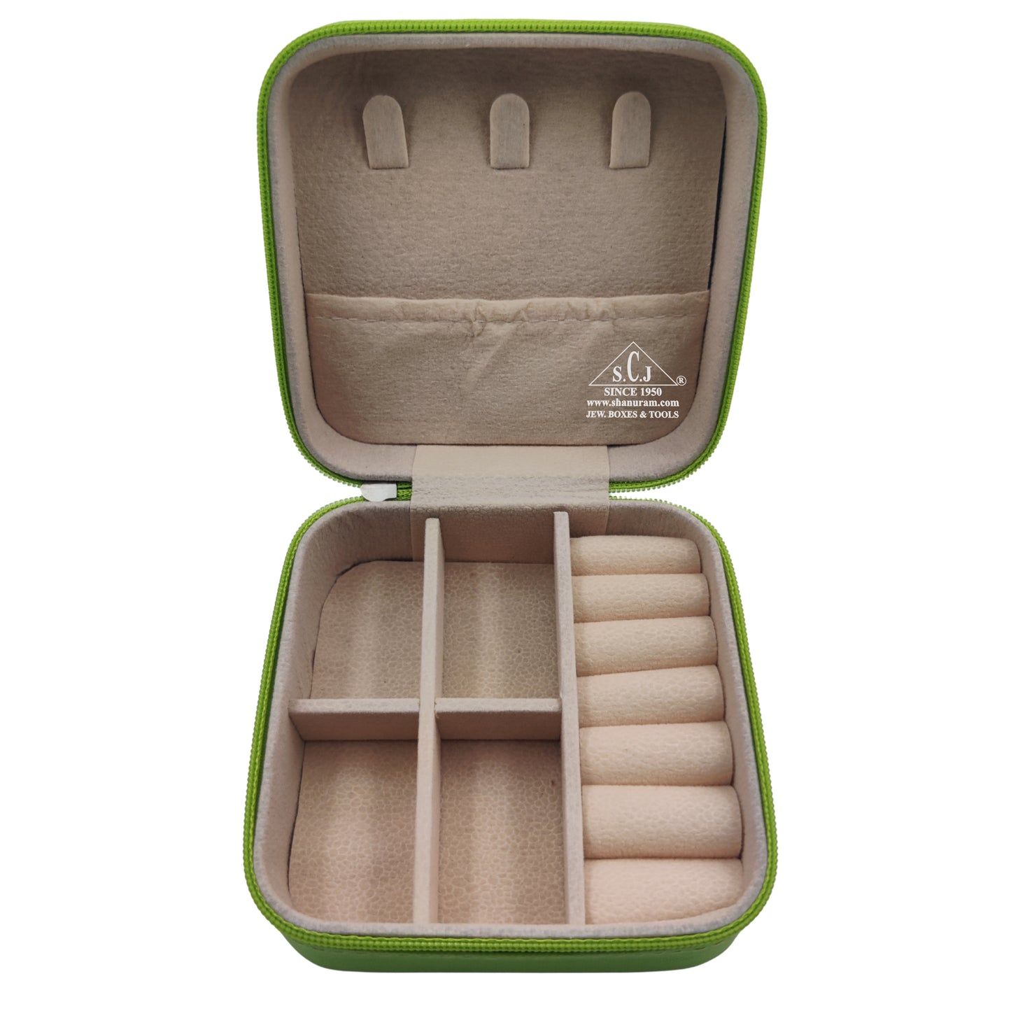 Light Green Premium Multi-Function Jewellery Organizer Case for Earrings, Chains & Rings