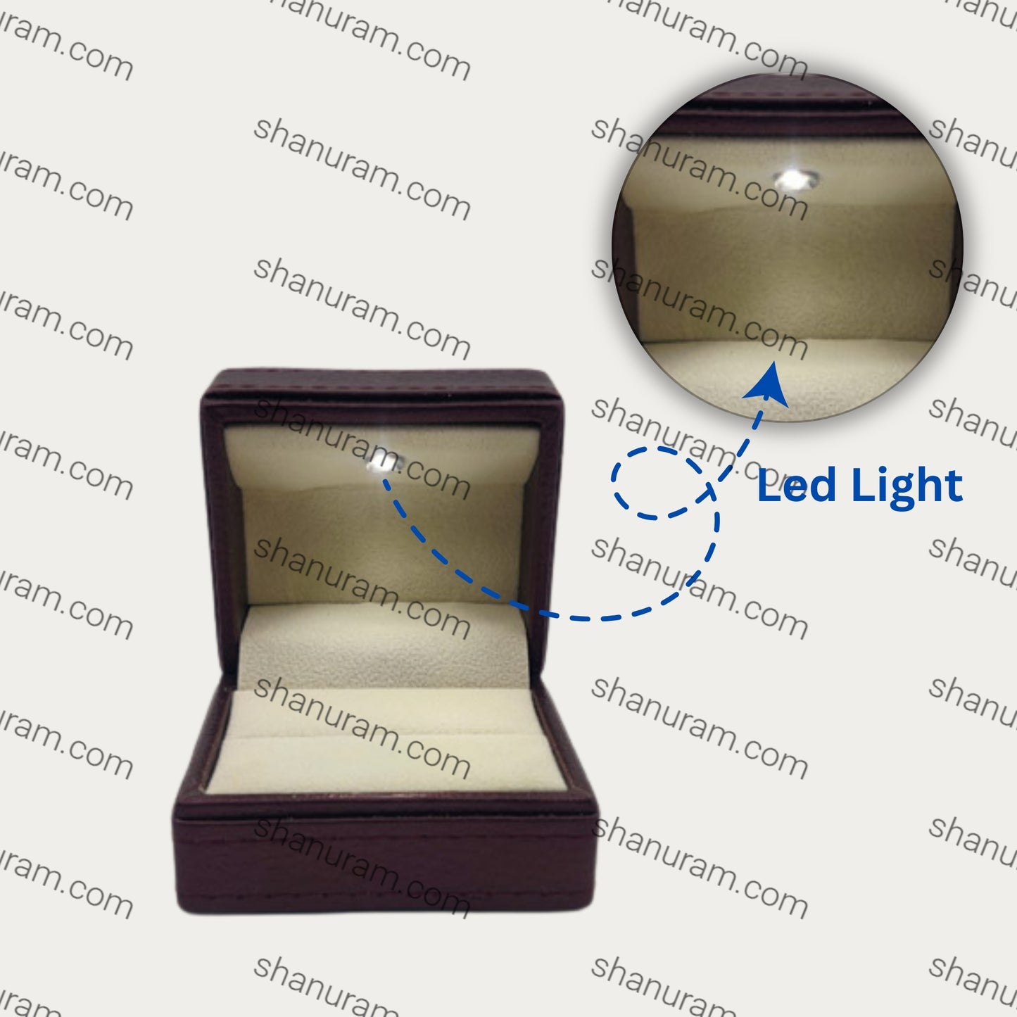 Leather Type Marble Polish Ring LED Light Box